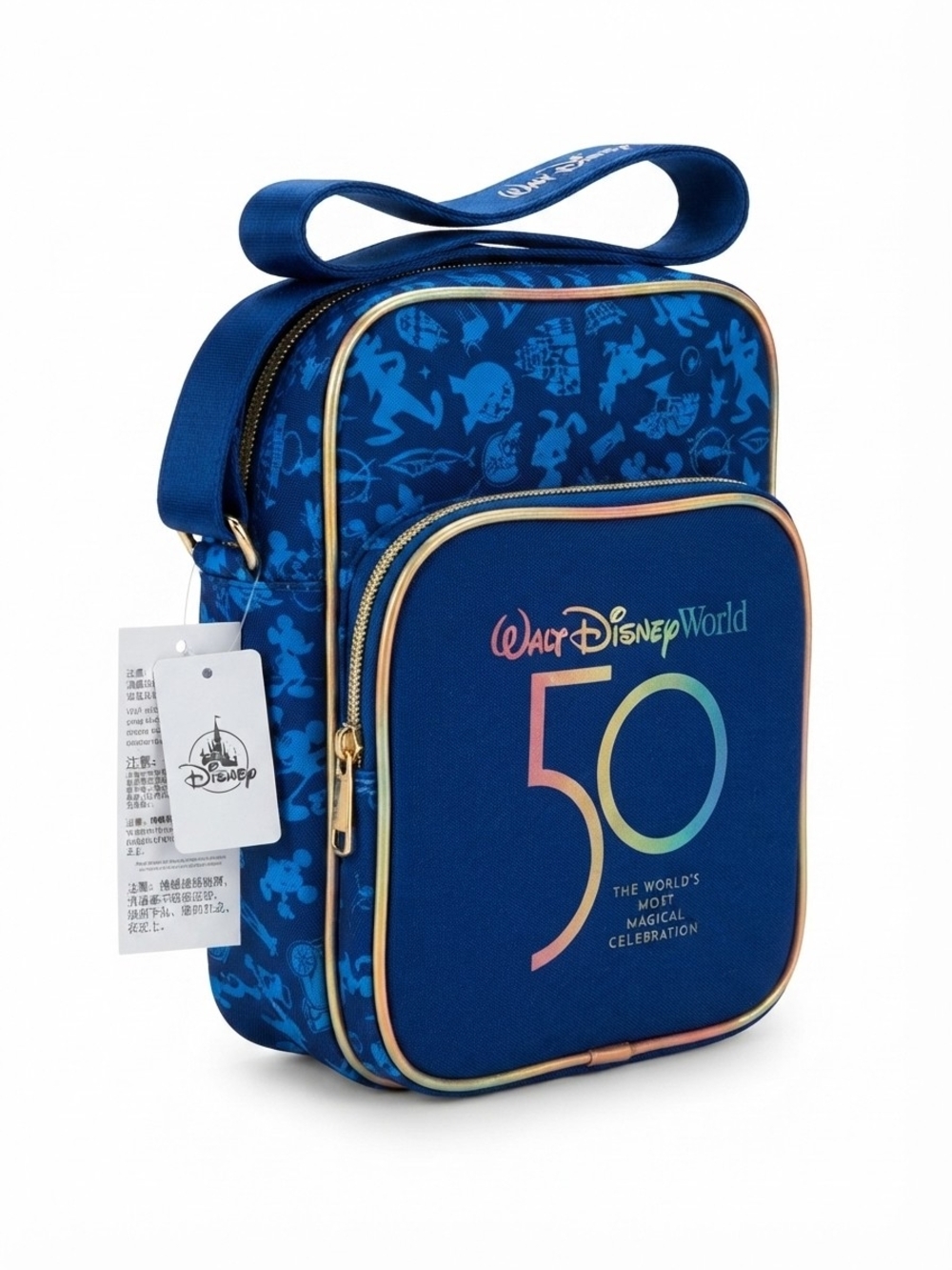 Disney World 50th Anniversary Crossbody Blue One Size